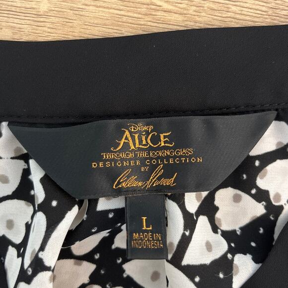 Disney Alice Through The Looking Glass Colleen Atwood Heart Blouse Sz Large - Picture 4 of 8